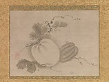 Melons, Yamada Dōan (Japanese, second half of the 16th century), Hanging scroll; ink on paper, Japan