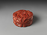 Box with plum spray, Carved red lacquer, China