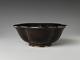 Pair of plum-blossom-shaped cups, Black lacquer, China