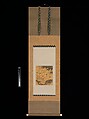 “A Lovely Garland” (Tamakazura), from The Tale of Genji, Painting by circle of Tosa Mitsuyoshi 土佐光吉 (Japanese, 1539–1613), Album leaves mounted as a pair of hanging scrolls; ink, gold, silver, and color on paper, Japan