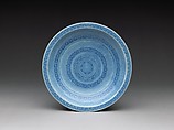 Dish with Bands of Geometricized Patterns, Porcelain painted in underglaze blue with comb pattern around the foot  (Nabeshima ware), Japan