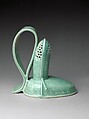 Incense Burner (Kōro) in the Shape of a Courtier’s Hat with Scrolling Peonies, Porcelain with celadon glaze (Hizen ware, Nabeshima type), Japan
