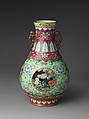 Vase with openwork ornaments, Porcelain painted in overglaze polychrome enamels, engraved ornaments, and gilt (Jingdezhen ware), China
