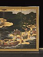 Arrival of the Europeans, Pair of six-panel folding screens; ink, color, gold, and gold leaf on paper, Japan