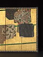 Tagasode (“Whose Sleeves?”), Pair of six-panel folding screens; ink, color, gold, silver, and gold leaf on paper , Japan