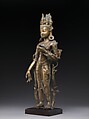 The Bodhisattva Avalokiteshvara in the Form of Padmapani, the Lotus Bearer, Bronze with later turquoise inlay, Tibet