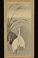 Two Egrets and Lotus, Sakai Hōitsu (Japanese, 1761–1828), Hanging scroll; ink on silk, Japan