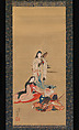 The Legendary Empress Jingū, Kōsai Hokushin 蛟斎北岑 (Japanese, 1824–1876), Hanging scroll; ink, color, and gold on silk, Japan