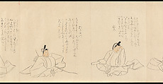The Thirty-Six Poetic Immortals, Sakai Hōitsu (Japanese, 1761–1828), Handscroll; ink and color on paper, Japan