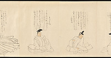 The Thirty-Six Poetic Immortals, Sakai Hōitsu (Japanese, 1761–1828), Handscroll; ink and color on paper, Japan