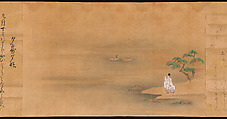 Eight Views from The Tale of Genji, Ishiyama Moroka (Japanese, 1669–1734), Handscroll; ink, color, and gold on silk, Japan