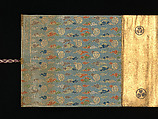 Lotus Sutra, Chapters 12 and 14, Two handscrolls; gold, silver on indigo-dyed paper, Japan