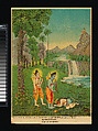 Rama, Lakshmana, and Hanuman, Chromolithographic print on paper, India