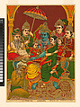 The assembly of Rama (Uttara Rama Charitra), Chromolithographic on paper, India, Karla-Lonavala, Maharashtra