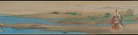 Six Jewel Rivers, Sakai Ōho (Japanese, 1808–1841), Six handscrolls; ink, color, and gold on silk, Japan