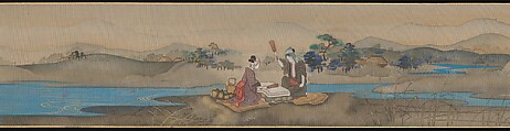 Six Jewel Rivers, Sakai Ōho (Japanese, 1808–1841), Six handscrolls; ink, color, and gold on silk, Japan