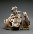 Camel and Rider, Earthenware with pigment, China