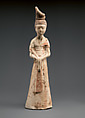 Female attendant, Earthenware with pigment, China
