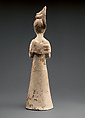 Female attendant, Earthenware with pigment, China