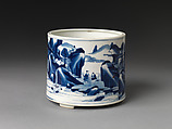 Censer with figures in landscape, Porcelain painted in underglaze cobalt blue (Jingdezhen ware), China