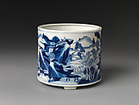 Censer with figures in landscape, Porcelain painted in underglaze cobalt blue (Jingdezhen ware), China