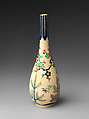 Pair of Sake Bottles with Pine, Bamboo, and Plum, Stoneware with overglaze polychrome enamels and gold (Ko-Kiyomizu ware), Japan
