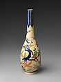 Pair of Sake Bottles with Pine, Bamboo, and Plum, Stoneware with overglaze polychrome enamels and gold (Ko-Kiyomizu ware), Japan