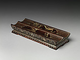 Scroll tray, Black lacquer with inlay, China