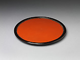 Round Tray, Red and black lacquer; Negoro ware, Japan