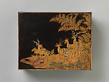 Document Box (Ryōshibako) with Deer and Butterflies, Lacquered wood with gold takamaki‑e, hiramaki‑e, togidashimaki‑e, mother‑of‑pearl inlay, and silver foil application, Japan