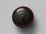 Two Bowls, Black lacquer painted with red lacquer, China
