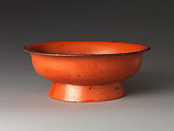 Footed Bowl, Negoro ware; red lacquer over black lacquer, Japan