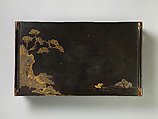 Writing Desk (Bundai) with Landscape and Geese, Lacquered wood with gold and silver takamaki-e and hiramaki-e, cutout gold- and silver-foil application, Japan