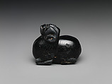 Kneeling ram, Black lacquer on solid wood core, China