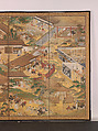 Fifty-Four Scenes from The Tale of Genji, Pair of six-panel folding screens; ink, color, gold, and gold leaf on paper, Japan