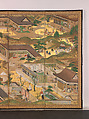 Fifty-Four Scenes from The Tale of Genji, Pair of six-panel folding screens; ink, color, gold, and gold leaf on paper, Japan