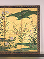Flowers and Grasses of the Four Seasons, Circle of Kano Mitsunobu 狩野光信 (Japanese, 1565–1608), Pair of six-panel folding screens; ink, color, gold paint, and gold leaf on paper, Japan