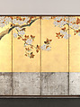 Blossoming Cherry Trees, Sakai Hōitsu (Japanese, 1761–1828), Pair of six-panel folding screens; ink, color, and gold leaf on paper, Japan
