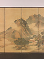 Travels through Mountains and Fields, Yosa Buson (Japanese, 1716–1783), Pair of six-panel folding screens; ink and color on silk, Japan