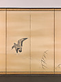 Goose and Reeds; Willows in the Moonlight, Maruyama Ōkyo 円山応挙 (Japanese, 1733–1795), Pair of six-panel folding screens; ink, color and gold on paper, Japan