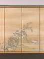 Goose and Reeds; Willows in the Moonlight, Maruyama Ōkyo 円山応挙 (Japanese, 1733–1795), Pair of six-panel folding screens; ink, color and gold on paper, Japan