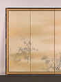 Goose and Reeds; Willows in the Moonlight, Maruyama Ōkyo 円山応挙 (Japanese, 1733–1795), Pair of six-panel folding screens; ink, color and gold on paper, Japan