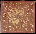 Panel with Phoenixes and Flowers, Silk and metal thread embroidery on complex gauze silk, China