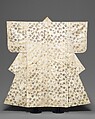 Noh Costume (Surihaku) with Chinese Bellflowers, Gold and silver leaf on silk satin, Japan