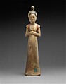 Standing Female Attendant, Wood with pigment, China