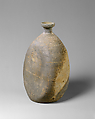 Bottle with flattened side

, Stoneware with accidental wood-ash glaze, Korea