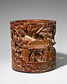 Brush holder with garden scene

, Bamboo, China
