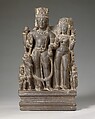 Shiva and Parvati with their Sons Karttikeya and Ganesha and the Calf Bull, Stone, India (Jammu and Kashmir, ancient kingdom of Kashmir)
