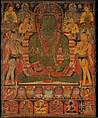 Buddha Amoghasiddhi with Eight Bodhisattvas, Distemper on cloth, Central Tibet