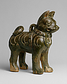 Figure of a Dog, Earthenware with dark green glaze, China